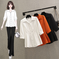 雅洛诗大码女装2022夏季新款胖妹妹气质减龄polo领时尚衬衫上衣女