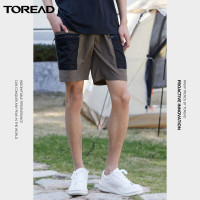 探路者干爽透气短裤男式 22春夏新品工装运动沙滩网眼舒适旅行裤TAMK81765