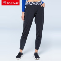探路者跑步裤女士户外运动裤子秋冬季户外女式弹力柔软舒适休闲跑步长裤