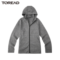 探路者跑步外套男户外运动保暖休闲衣 2021秋冬季新款男式跑步训练外套连帽弹力无束缚运动外套