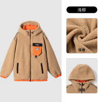 探路者秋冬外套连帽 户外舒适保暖男女款羊羔绒外套TAEJ90831