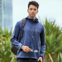 探路者户外薄款单层冲锋衣男士徒步外套轻便登山户外服装春夏季户外防风衣防水透湿气两层半超轻冲锋衣