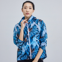 探路者超轻透气皮肤衣女户外防泼水外套防泼水耐磨轻薄防晒衣防紫外线光变风衣女式连帽运动外套