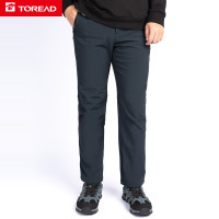 探路者软壳裤男秋冬季户外摇粒绒男式防风徒步裤弹力越野长裤防水透气冲锋裤加绒加厚保暖防风裤子男士登山裤