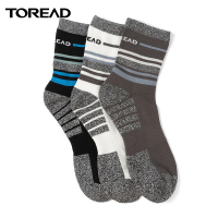 探路者(TOREAD)袜子三双套装中筒吸湿排汗透气防滑户外袜子春夏季抗菌防臭银离子中腰袜套装