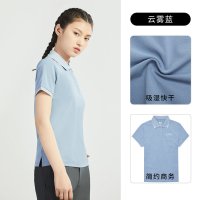 探路者女式短袖POLO衫户外速干T恤 春夏季新品吸湿透气快干户外T恤女士短袖速干衣素色带领子