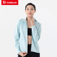 探路者户外女跑步外套 春夏季女士外套风衣弹力透气上衣防风休闲连帽耐磨TAEI82510