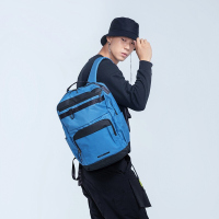 探路者双肩背包多功能适用百搭时尚商务防泼水背包 TEBH90850 青蓝灰 20升
