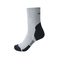 探路者袜子男士中筒户外徒步袜子2双套装春夏季户外长绒精梳棉银离子男式袜子舒适吸汗透气运动休闲袜 TELI81779 袜子