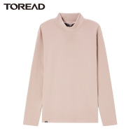 探路者双面德绒功能长袖T恤半高领保暖弹力透气干爽户外t恤长袖2021秋冬季新款男式户外运动T恤 TAJJ91743 原木