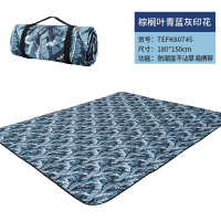 探路者野餐垫户外防潮垫帐篷垫子覆铝膜爬行垫子春秋游草坪野炊垫子户外便携收纳双人多人地席 TEFK80745 棕榈叶青蓝灰