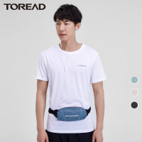 探路者户外运动腰包 春夏季男女通用骑行手机腰包三明治网布跑步腰包YKK拉链反光印刷健身装备 TEBI80770 腰包 青