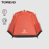 探路者(TOREAD)帐篷春夏款户外网纱防蚊虫通风四窗方便易收纳六角速开帐TEDK80703浅卡其