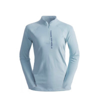 探路者女式跑步长袖T恤立领秋冬季保暖透气单面摇粒绒休闲衣户外长袖紧身弹力跑步运动T恤