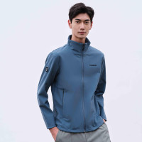 探路者户外徒步外套男士内里加绒保暖防风衣秋冬季弹力耐磨男式立领防风登山外套