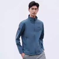 探路者户外徒步外套男士内里加绒保暖防风衣秋冬季弹力耐磨男式立领防风登山外套