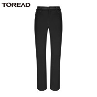 探路者软壳裤户外保暖防风裤子女式加绒加厚旅行长裤秋冬季耐磨直筒户外裤子摇粒绒弹力透气款保暖裤