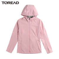 探路者防风衣女内里加绒保暖户外防水徒步防风外套秋冬季款时尚力挺括有型女式连帽登山外套