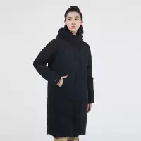 探路者长款羽绒服女面料柔软防风加厚保暖羽绒连帽外套2021秋冬新款户外亲肤舒适长款直筒型女式长羽绒服