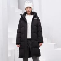 探路者户外长款羽绒服女士修身填充鸭绒羽绒服女户外服装秋冬季户外女式保暖加厚防风防水羽绒服连帽