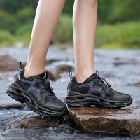探路者涉溪鞋女户外溯溪鞋女 两栖速干鞋 2022春夏新款户外防滑耐磨舒适防沙排水透气女式涉水鞋 女-岩石黑/汽灰 36