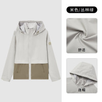 探路者冲锋衣女22年春夏新款户外外套时尚减龄单冲防风衣TABK82701