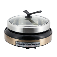 松桥(MAZUBA)蒸煮煎烤炖烙炸一体MR0401F 煎烤功能 火锅功能 容量4L适合4 6人 高效加热盘 高端用料