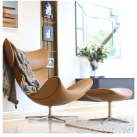 卡帝盟 北欧单人沙发椅蜗牛椅现代简约设计师旋转休闲椅躺椅懒人创意客厅