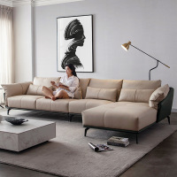卡帝盟 意式极简真皮沙发头层牛皮现代简约三人贵妃组合客厅皮沙发设计师