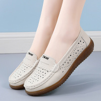 TWEAK品牌女鞋真皮镂空百搭软底牛筋平底单鞋一脚蹬妈妈鞋臻