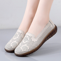 TWEAK品牌真皮凉鞋女镂空透气软底小白鞋妈妈鞋洞洞鞋防滑女凉鞋谢