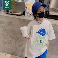 迪斯兔童T恤短袖2022新款夏装儿童中大童宽松纯棉洋气上衣潮牌