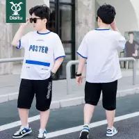 迪斯兔胖孩子童装夏装短袖套装胖童男童加肥加大胖儿童中大童装潮