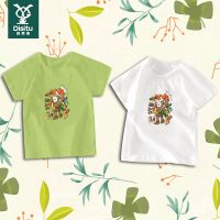 迪斯兔纯棉夏季男女童短袖T恤儿童2022年新款上衣宽松中小童夏装