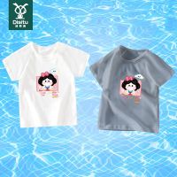 迪斯兔2022夏季新款纯棉女童韩版潮流公主印花短袖T恤百搭上衣