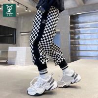 迪斯兔男童夏季防蚊裤棋盘格宽松2022新款儿童夏款裤子中大童休闲