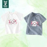迪斯兔2022夏新款纯棉男女童装印花短袖T恤可爱公主显白圆领上衣