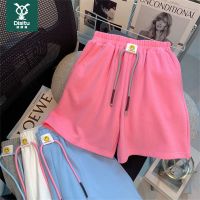 迪斯兔女童裤子夏装2022新款洋气儿童运动短裤纯色宽松休闲五分裤