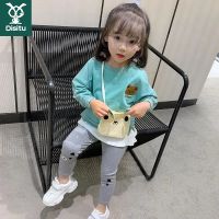 迪斯兔女宝宝2022春秋款女小童韩版洋气小熊卫衣裤子两件套小女孩