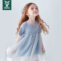 迪斯兔女童上衣公主夏装新款洋气儿童韩版女宝宝纱裙小女孩娃娃装