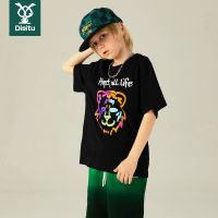 迪斯兔男童纯棉t恤百搭时尚印花上衣2022夏季新款童装中小童短袖