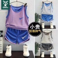 迪斯兔2022男童背心套装中小童薄款网眼夏季洋气无袖短裤运动速干