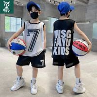 迪斯兔男童夏季背心无袖套装速干篮球服夏2022儿童夏装运动炸街潮