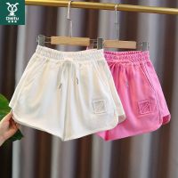 迪斯兔女童白色短裤夏季2022洋气儿童装宽松休闲外穿薄款运动短裤