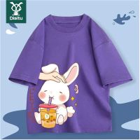 迪斯兔超萌可爱男女童夏装t恤短袖卡通小兔子女孩上衣纯棉打底衫