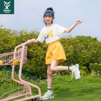 迪斯兔女童夏装2022年新款中大童洋气时髦儿童装10岁女孩网红短袖