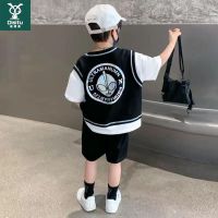 迪斯兔奥特曼衣服儿童装男童运动短袖套装夏季2022年篮球服帅气潮