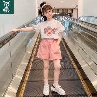 迪斯兔女童夏装套装2022新款洋气时髦短袖网红女孩夏季大童两件套