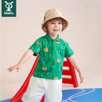 迪斯兔男童短袖T恤2022新款夏装POLO衫可爱卡通印花宝宝薄款上衣