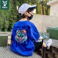 迪斯兔男童t恤短袖2022新款儿童夏装中大童韩版霸气潮服宽松上衣